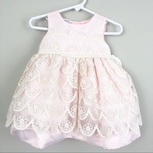 Baby Beri Pink Dress With lace - Size 6-9m